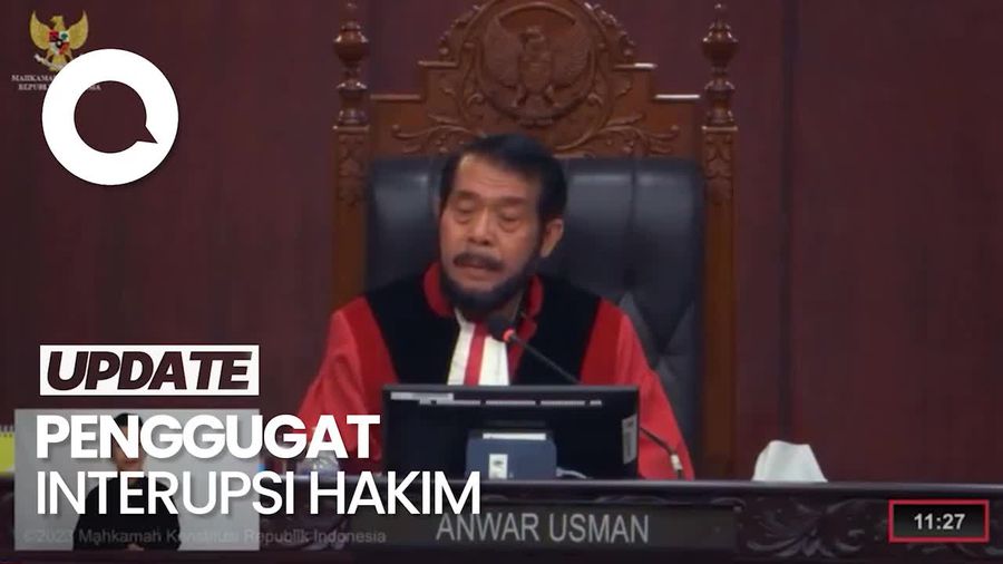 Momen Penggugat Interupsi di Sidang Putusan Batas Usia Maksimal Capres
