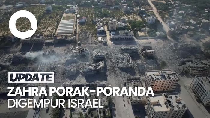 Penampakan Hancurnya Bangunan Kota Zahra Gaza Seusai Serangan Israel