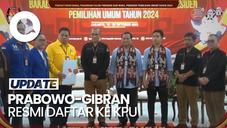 Prabowo-Gibran Resmi Daftar Sebagai Capres-cawapres ke KPU