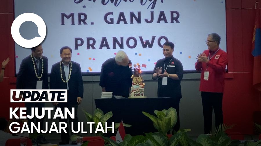Momen Ganjar Dapat Kejutan Ultah di Sekolah Partai PDIP