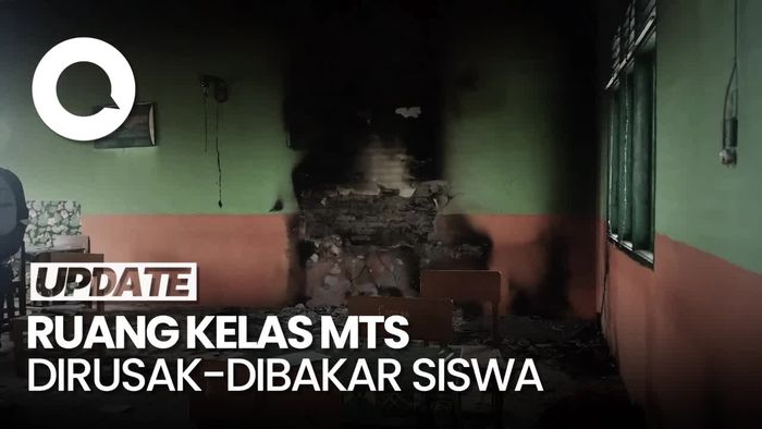 Penampakan Ruang Kelas MTs di Belitung Timur Hangus Dibakar 2 Siswa Aktif