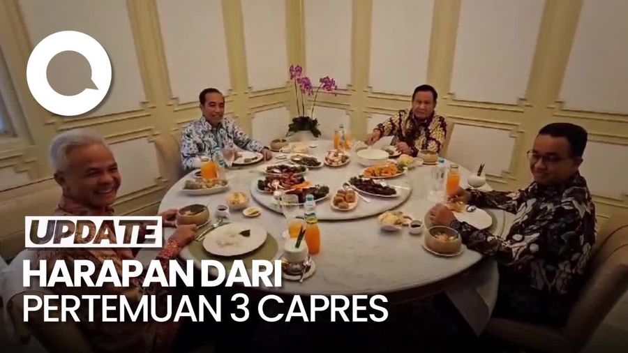 Suasana Akrab Jokowi Bareng 3 Capres Makan Siang di Istana Suasana Akrab Jokowi Bareng 3 Capres Makan Siang di Istana