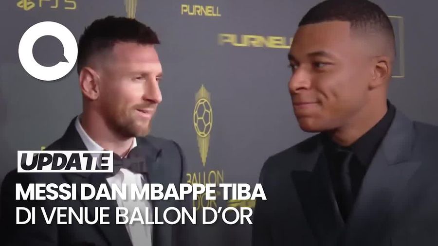 Momen Messi-Mbappe Tiba Nyaris Bareng di Venue Ballon dOr