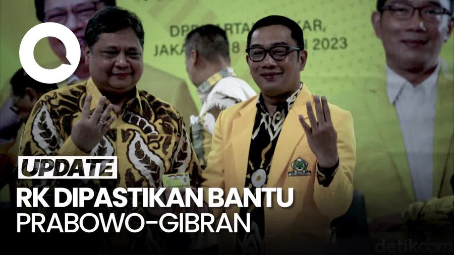 RK Diisukan Gabung TPN Ganjar, Golkar: Beliau Bantu Pemenangan Prabowo