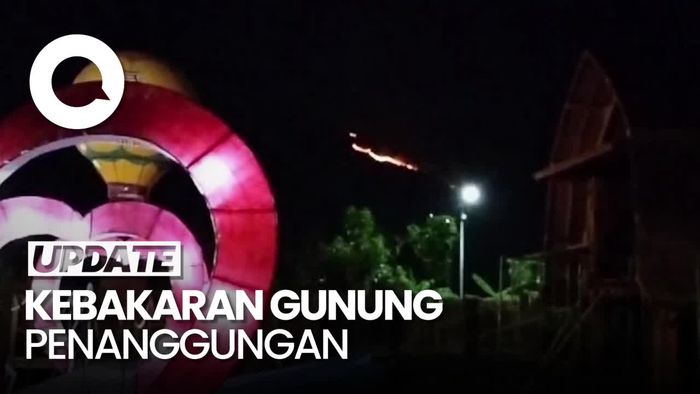 Gunung Penanggungan Membara, Kobaran Api Terlihat hingga Sidoarjo