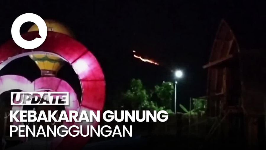 Gunung Penanggungan Membara, Kobaran Api Terlihat hingga Sidoarjo