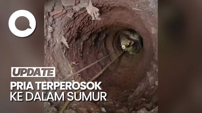 Momen Dramatis Penyelamatan Pria Terjebak Sumur 8 Meter di Jaktim