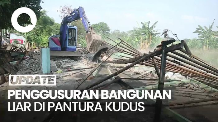 Bangunan Liar di Pantura Kudus Digusur untuk Sentra Tembakau