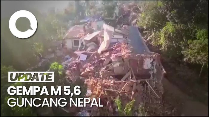 Penampakan Bangunan di Nepal Hancur Diguncang Gempa, 128 Orang Tewas