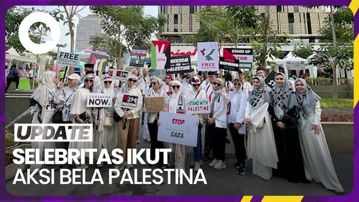 Potret Mulan Jameela hingga Kartika Putri Ikut Aksi Bela Palestina di Monas