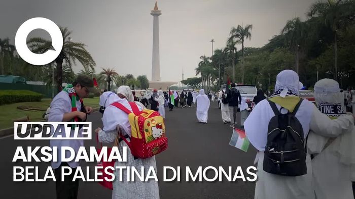 Massa Aksi Bela Palestina Mulai Penuhi Area Monas