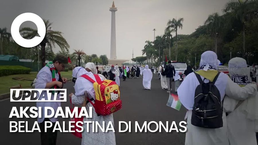 Massa Aksi Bela Palestina Mulai Penuhi Area Monas