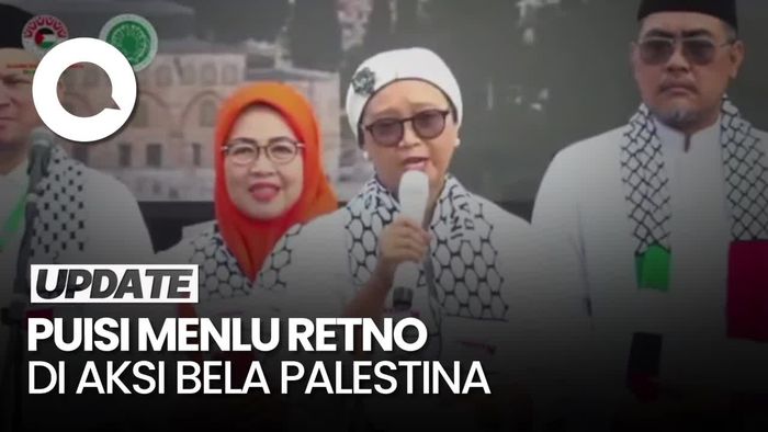 Hadiri Aksi di Monas, Menlu Retno Baca Puisi Palestina Saudaraku