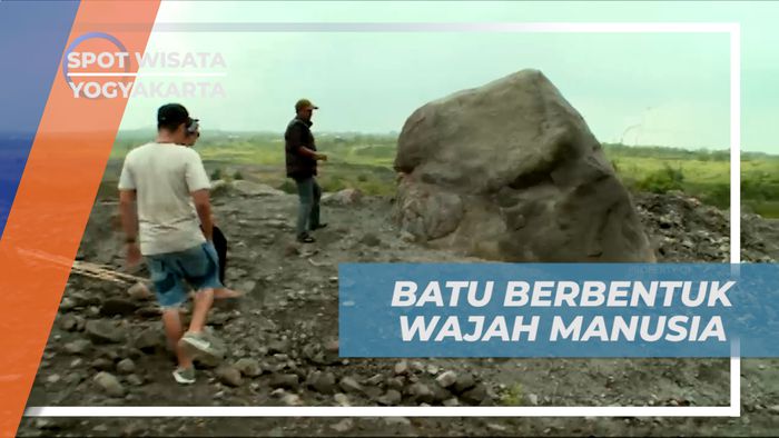 Batu Unik Berbentuk Wajah Manusia di Kawasan Gunung Merapi Yogyakarta