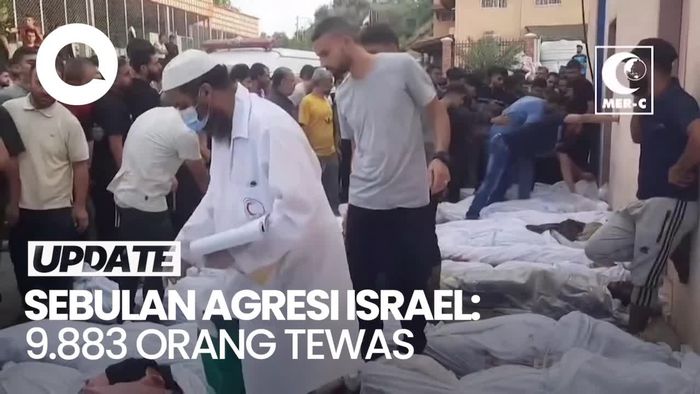 Sebulan Agresi Israel ke Palestina: 9.883 Orang Tewas 