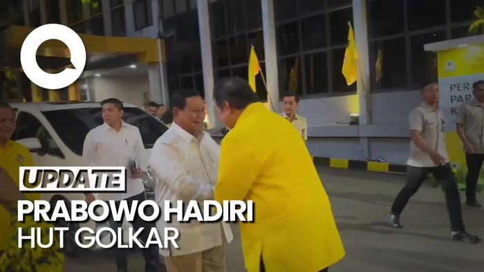 Prabowo Hadir di HUT ke-59 Golkar, Disambut Airlangga