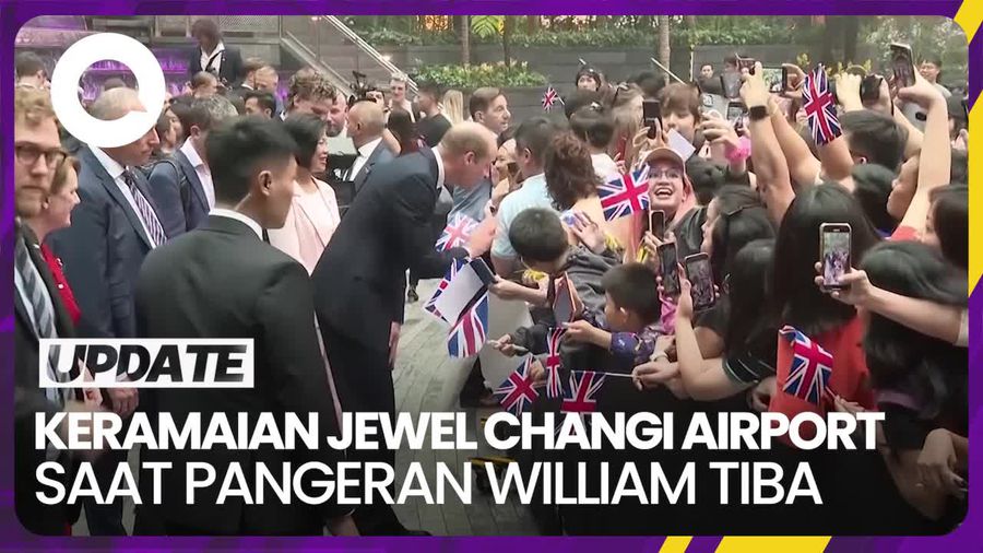 Air Terjun Rain Vortex Sambut Kedatangan Pangeran William di Singapura