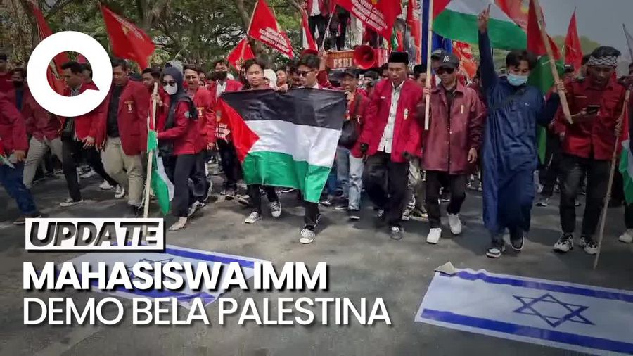 Ratusan Mahasiswa IMM Demo Bela Palestina di Konjen AS Surabaya!