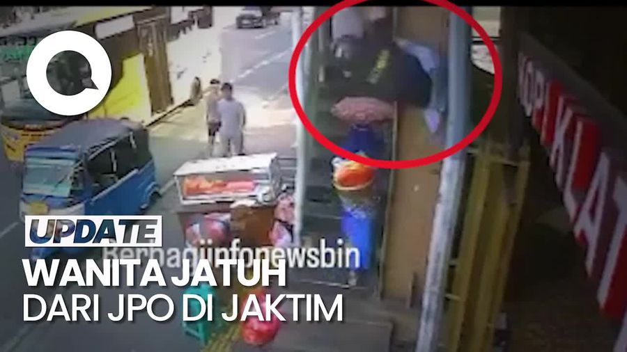 Detik-detik Wanita Tanpa Identitas Jatuh dari JPO di Jatinegara