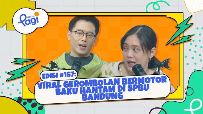 Viral Gerombolan Bermotor Baku Hantam di SPBU Bandung