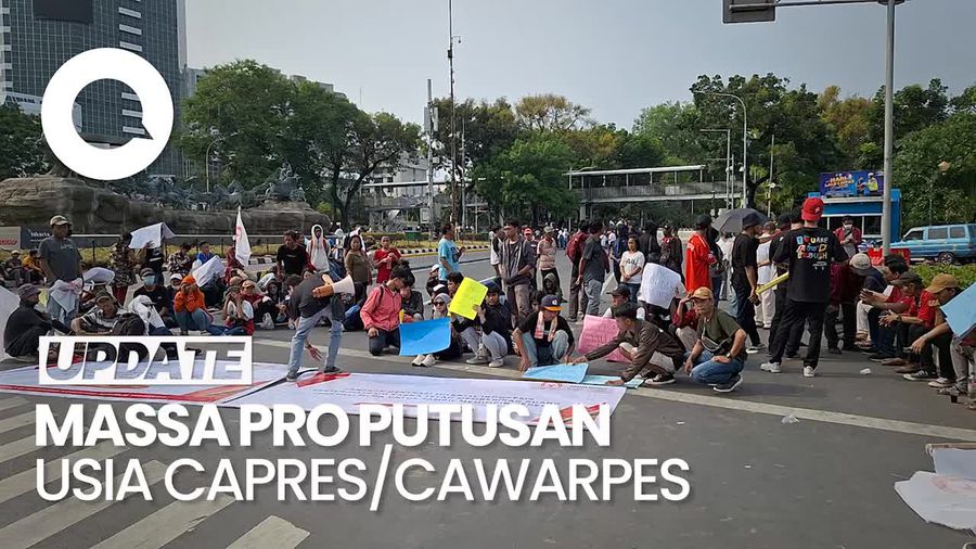 Massa Mulai Padati Area Patung Kuda Jelang Pembacaan Putusan MKMK