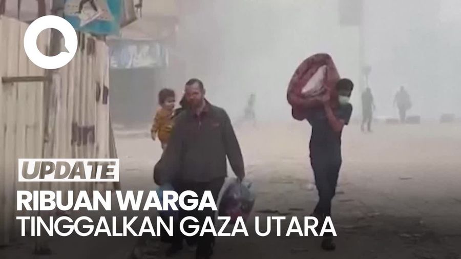 Warga Tinggalkan Gaza Utara Setelah Serangan Dekat Kamp Pengungsi Shati
