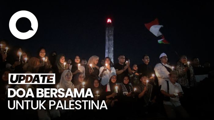 Momen Ratusan Anak Muda di Semarang Gelar Doa Bersama untuk Palestina 
