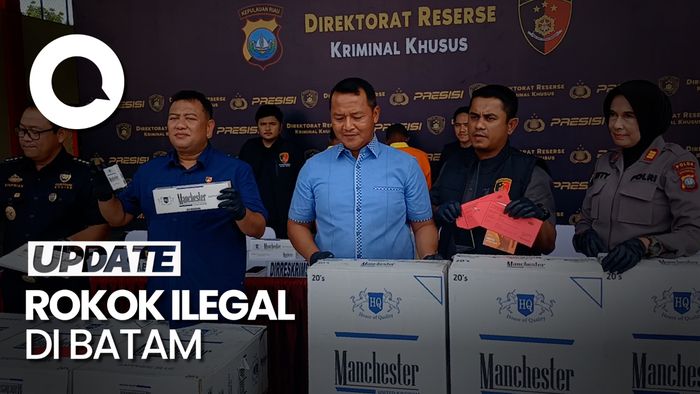 Polisi Gerebek Gudang Rokok Ilegal di Batam, 700 Ribu Batang Rokok Diamankan