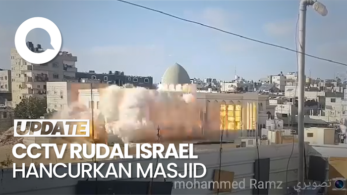 Detik-detik Rudal Israel Hancurkan Masjid Khalid bin Al-Walid di Gaza