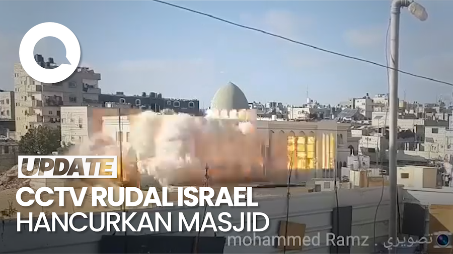 Detik-detik Rudal Israel Hancurkan Masjid Khalid bin Al-Walid di Gaza