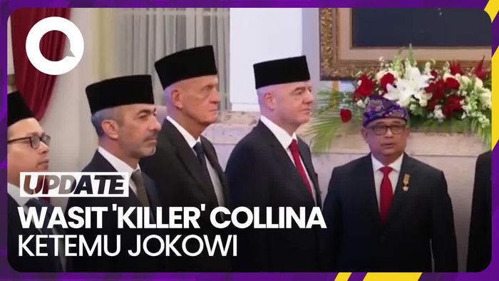 Wasit Legend Pierluigi Collina Pakai Peci Ketemu Jokowi di Istana