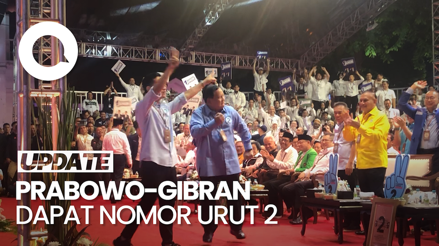 Momen Prabowo Joget Seusai Undian Nomor Urut Paslon Pilpres 2024