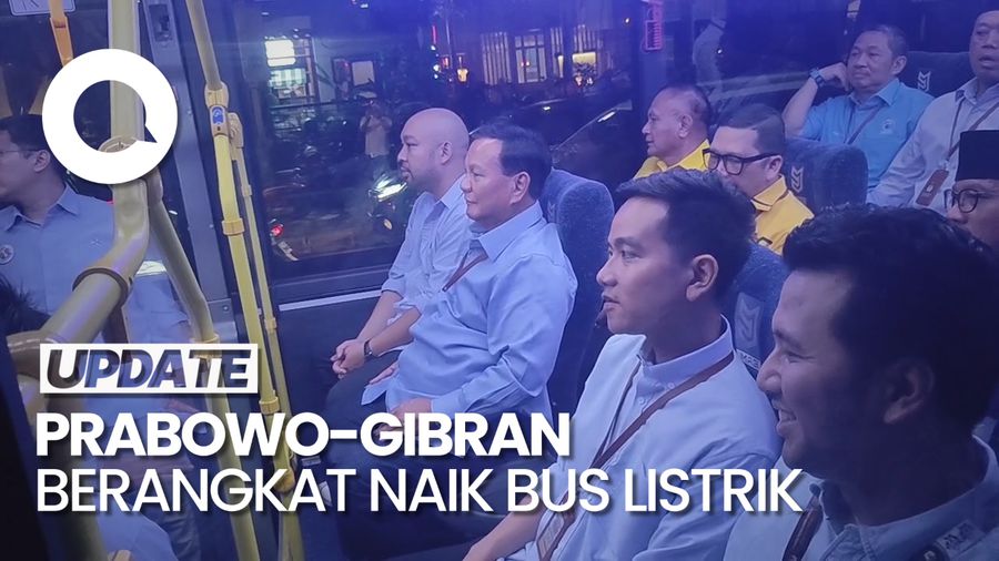 Prabowo-Gibran Berangkat ke KPU, Ditemani Elite Partai KIM