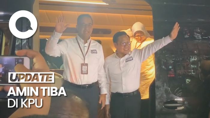 Tiba di KPU, Anies-Cak Imin Didampingi Sang Istri