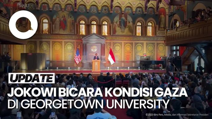Kuliah Umum, Jokowi Bahas Kondisi Gaza di Georgetown University