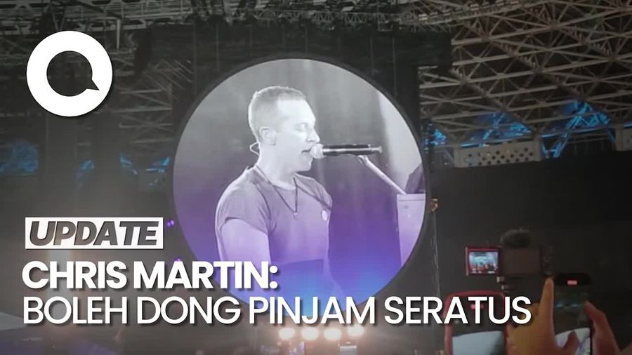 Saat Chris Martin Berpantun Pinjam Seratus di Konser Coldplay
