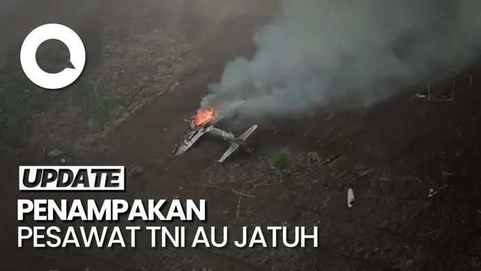Ada Ledakan saat Pesawat TNI AU Jatuh di Pasuruan
