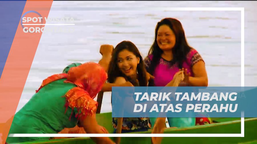 Lomba Unik Tarik Tambang di Atas Perahu, Desa Toro Siaje Gorontalo 