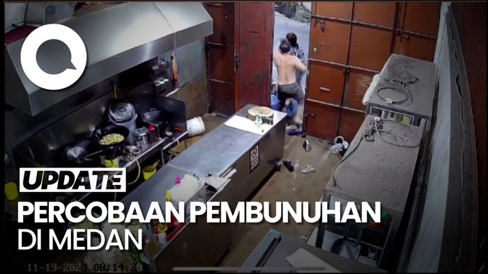 Rekaman CCTV Percobaan Pembunuhan Warga di Medan