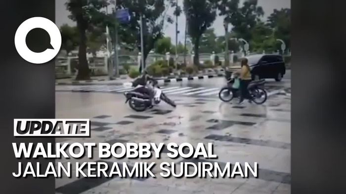 Heboh Pemotor Tergelincir di Jalan Keramik Sudirman, Walkot Bobby Buka Suara