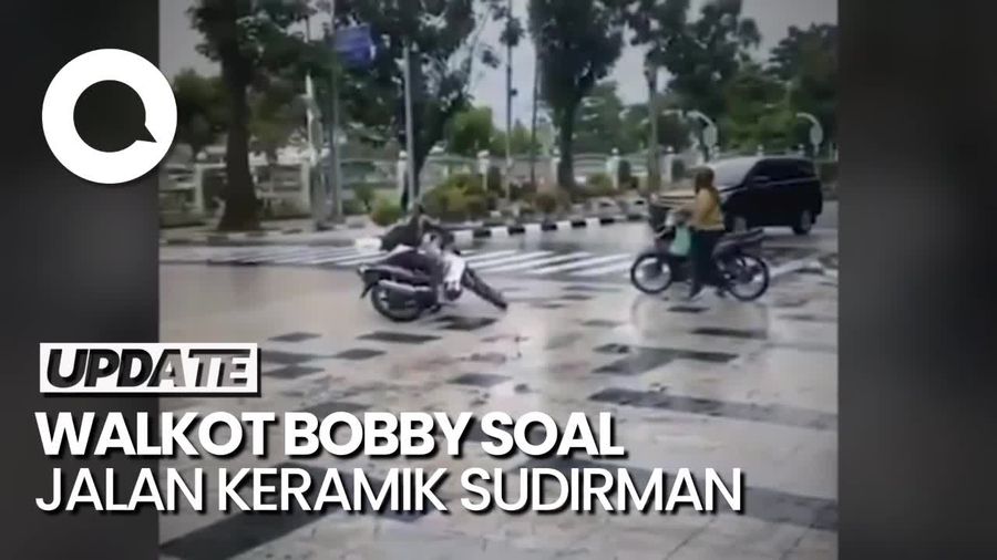 Heboh Pemotor Tergelincir di Jalan Keramik Sudirman, Walkot Bobby Buka Suara