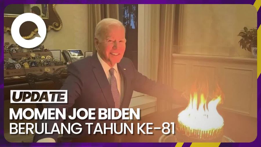 Joe Biden Berulang Tahun ke-81, Warganet Salfok Lilin Berapi Besar