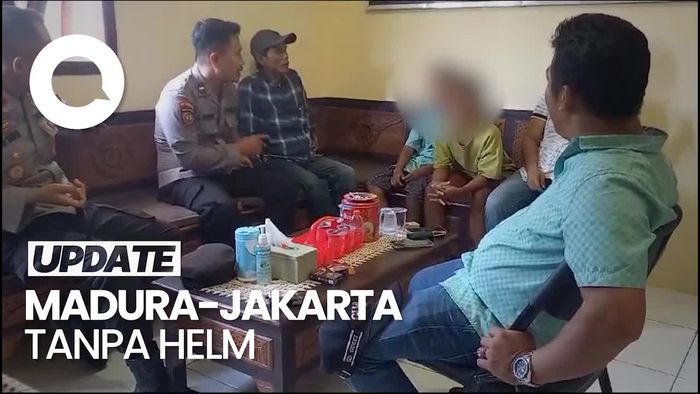 2 Bocah SD Ini Nekat Naik Motor Tanpa Helm dari Madura ke Jakarta