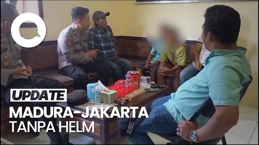 2 Bocah SD Ini Nekat Naik Motor Tanpa Helm dari Madura ke Jakarta