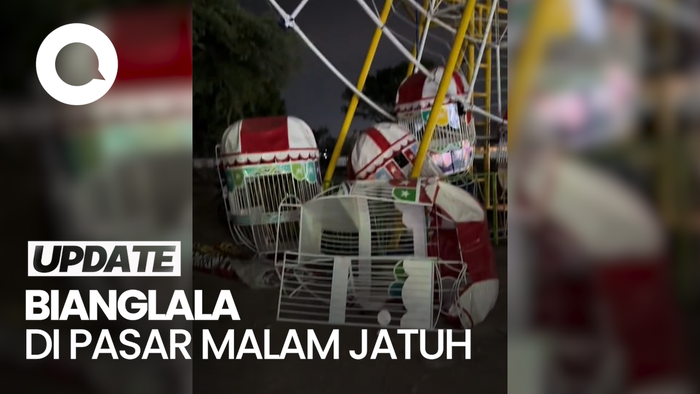 Bianglala di Pasar Malam Karanganyar Rontok, 2 Orang Terjatuh