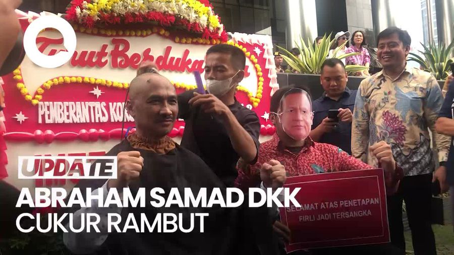 Abraham Samad dkk Cukur Rambut di Depan KPK Seusai Firli Jadi Tersangka