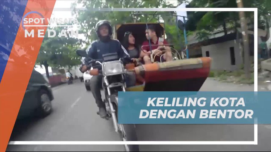 Berkeliling Kota Medan Naik Bentor, Transportasi Paduan Becak dan Motor