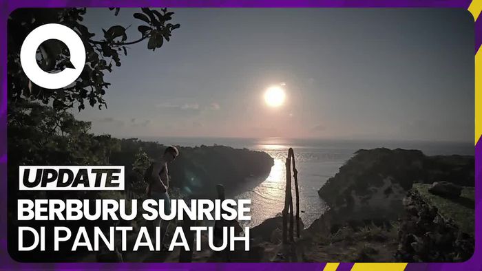 Terbius Keindahan Sunrise di Pantai Atuh Nusa Penida