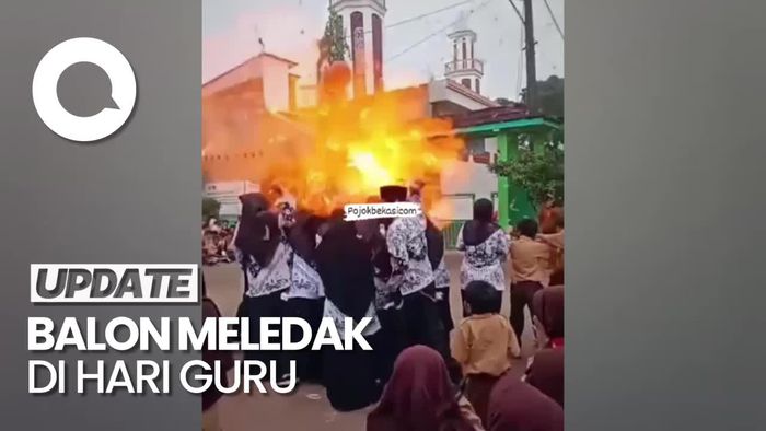 Detik-detik Balon Meledak Saat Perayaan Hari Guru di Bekasi