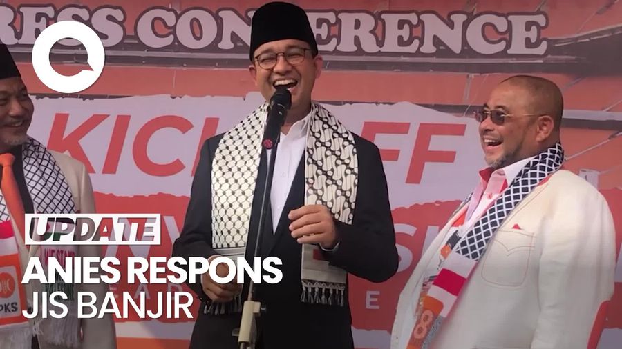 Kelakar Anies soal JIS Tergenang: Menambah Lapangan Pekerjaan